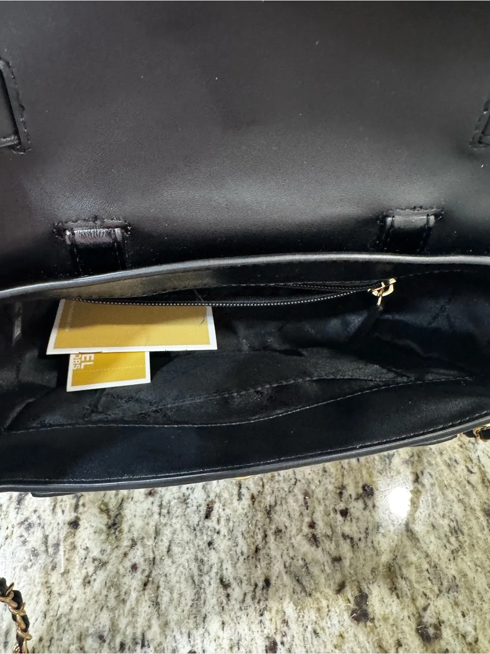 Michael Kors Black Satchel with Gold-Tone Hardware